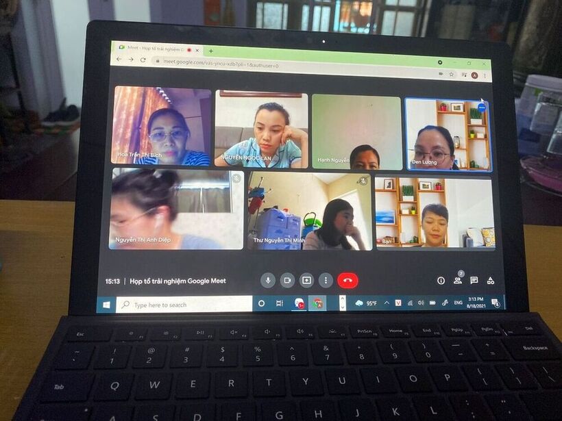 Họp tổ online trên phần mềm google meet