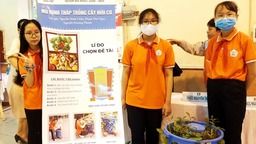 Học sinh trường THCS Nguyễn Trãi tham gia cuộc thi Sáng tạo trẻ