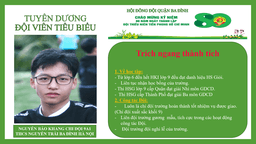 Em Nguyễn Bảo Khang - Đội viên tiêu biểu - Tấm gương sáng trong học tập và công tác đội