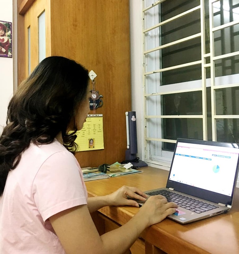 Học sinh khối 6 trường THCS Nguyễn Trãi tham gia khảo sát trực tuyến môn Tiếng Anh