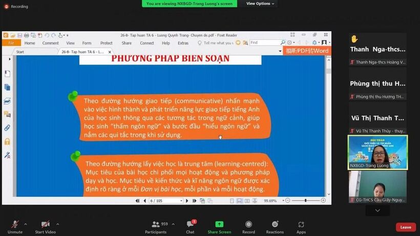 100% Giáo viên THCS thành phố Hà Nội tham gia tập huấn sách giáo khoa tiếng anh 6 Global success - bộ SGK Kết nối tri thức với cuộc sống