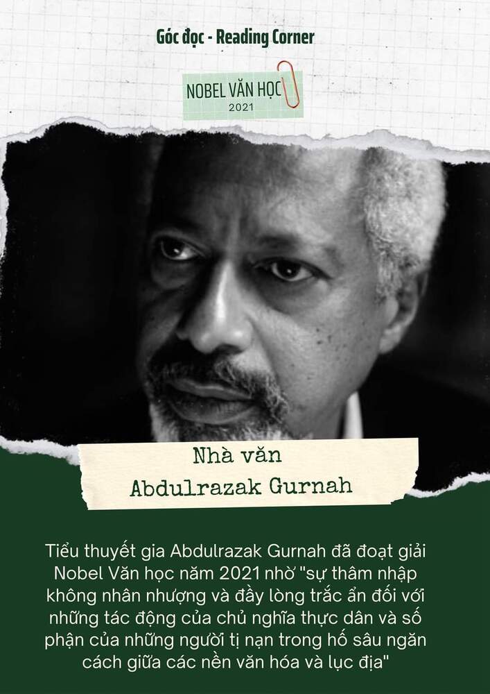 Tiểu thuyết gia gốc Phi đoạt giải Nobel Văn học 2021