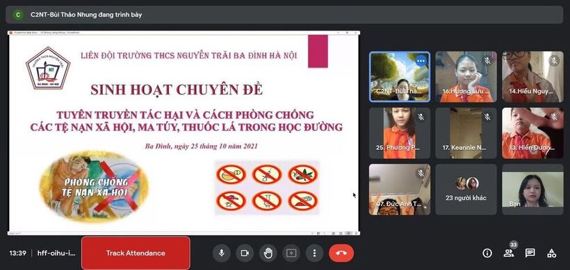 Sinh hoạt chủ đề: Tuyên truyền tác hại và phòng chống các tệ nạn xã hội, ma túy, thuốc lá trong học đường”