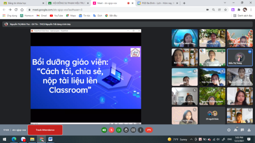 Buổi họp Hội đồng Sư phạm nhà trường tháng 12/2021 chất lượng, hiệu quả