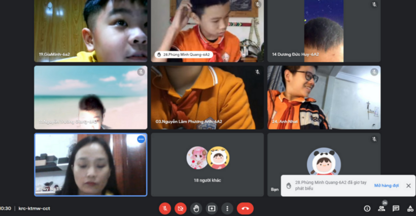 Giờ truy bài Online của học sinh khối 6 trường THCS Nguyễn Trãi