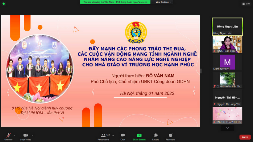 Các thầy cô giáo của trường THCS Nguyễn Trãi tham dự tập huấn