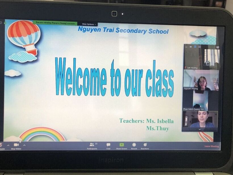 Học sinh Trường THCS Nguyễn Trãi giao lưu trực tuyến với giáo viên nước ngoài