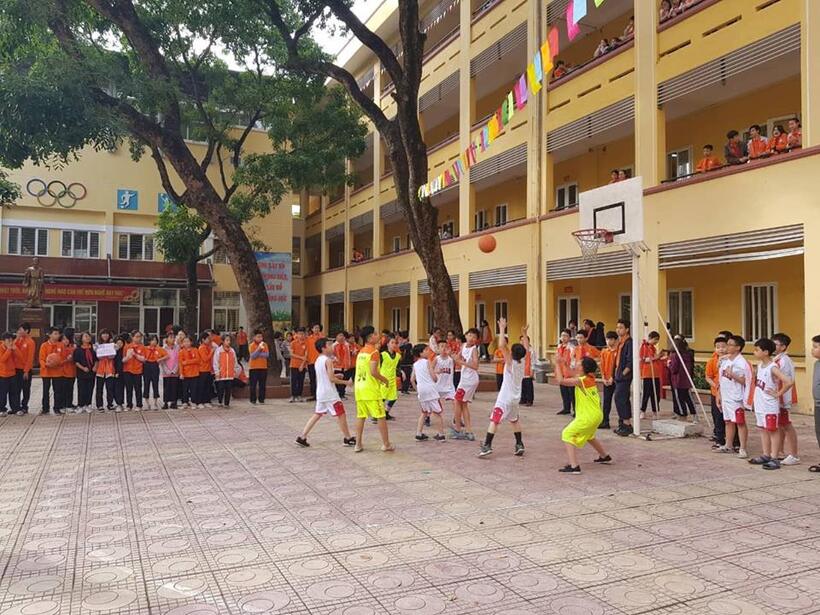 Mùa thi đấu bóng rổ của các con học sinh trường THCS Nguyễn Trãi