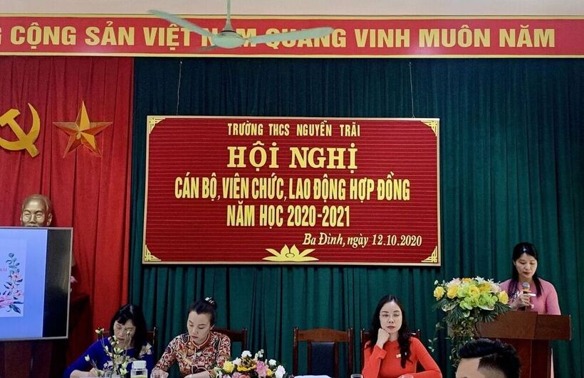 Trường THCS Nguyễn Trãi tổ chức Hội nghị cán bộ, viên chức, lao động hợp đồng năm học 2020 - 2021