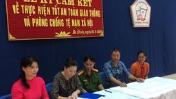 TRƯỜNG THCS NGUYỄN TRÃI: LỄ KÝ CAM KẾT THỰC HIỆN TỐT ATGT VÀ PHÒNG CHỐNG CÁC TỆ NẠN XÃ HỘI NĂM 2019 - 2020