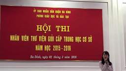 Hội thi nhân viên thư viện giỏi cấp Trung học cơ sở năm học 2015 – 2016 quận Ba Đình
