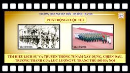 Trường THCS Nguyễn Trãi (Ba Đình) phát động Cuộc thi tìm hiểu lịch sử truyền thống 75 năm của lực lượng vũ trang Hà Nội (19/10/1946-19/10/2021)