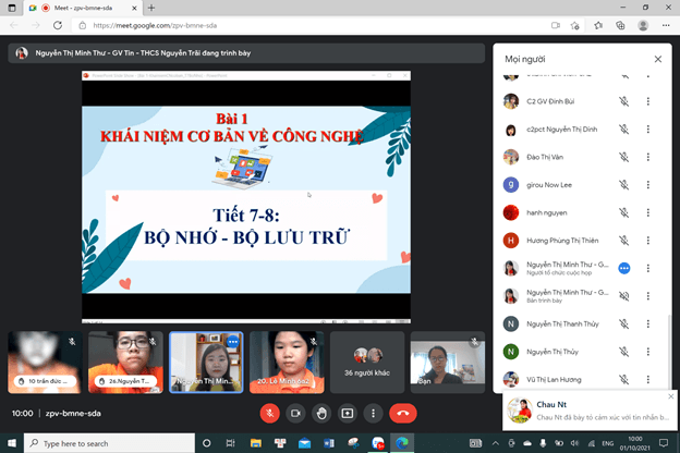 Tiết dạy thực tập cấp Quận môn Tin học IC3 lớp 6 của trường THCS Nguyễn Trãi