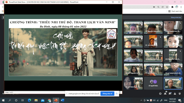 Chương trình "Học sinh Thủ đô thanh lịch, văn minh " với chủ đề " Nói lời hay - làm việc tốt - phong cách đẹp"