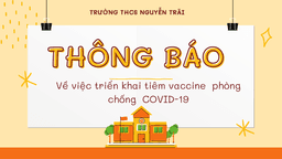 Thông báo về việc triển khai tiêm vaccine phòng chống COVID-19 - Trường THCS Nguyễn Trãi