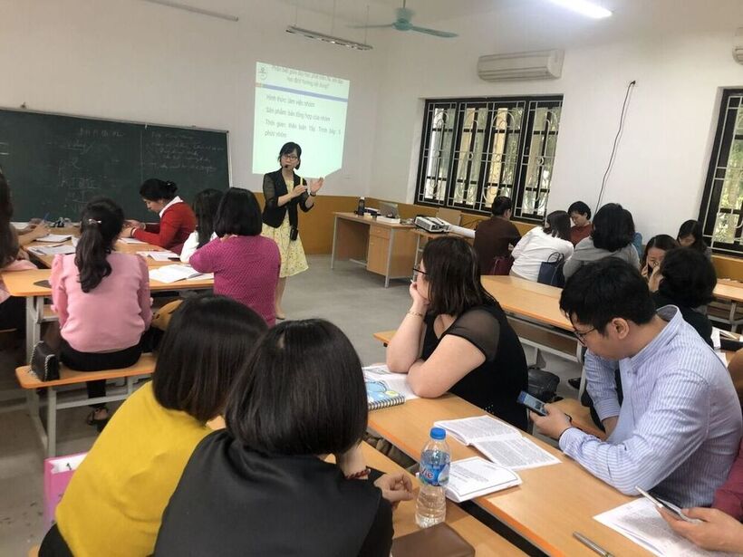 Giáo viên trường THCS Nguyễn Trãi- Ba Đình tham dự lớp tập huấn về đổi mới phương pháp dạy học và kiểm tra đánh giá năng lực học sinh theo định hướng chương trình GDPT mới