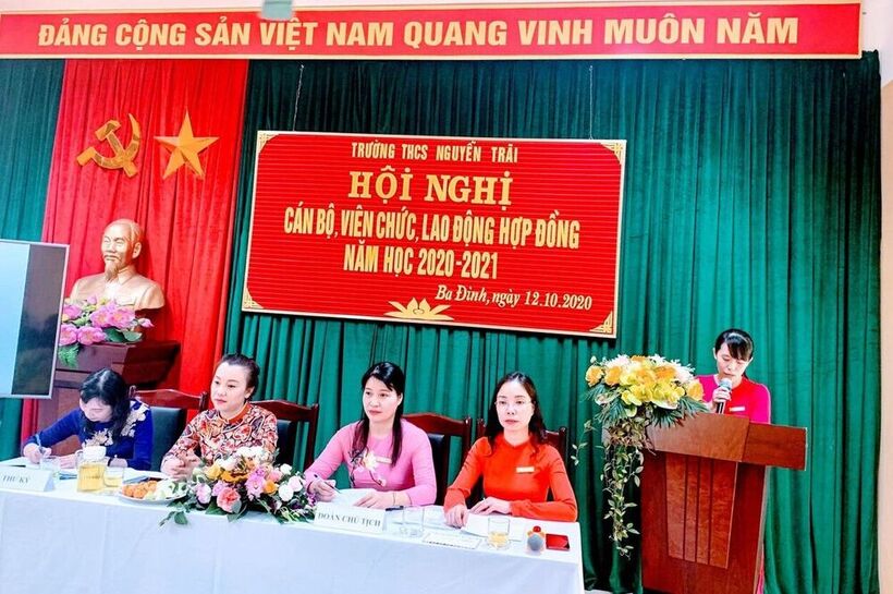 Công đoàn trường THCS Nguyễn Trãi tích cực hưởng ứng các phong trào thi đua