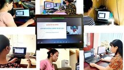 Cán bộ, giáo viên, nhân viên trường THCS Nguyễn Trãi tham gia lớp bồi dưỡng chính trị hè 2021