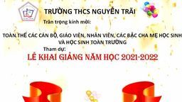 Thông báo chương trình lễ khai giảng năm học 2021 - 2022 trường THCS Nguyễn Trãi