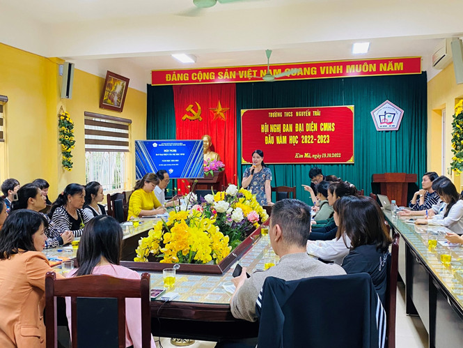 Trường THCS Nguyễn Trãi tổ chức hội nghị  Ban đại diện cha mẹ học sinh năm học 2022 – 2023