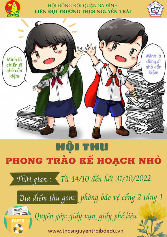 Liên đội trường THCS Nguyễn Trãi tổ chức "Hội thu Kế hoạch nhỏ"