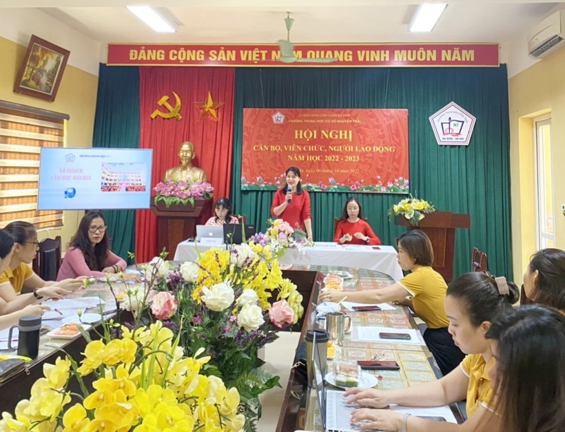 Hội nghị cán bộ, viên chức trường THCS Nguyễn Trãi năm học 2022 – 2023, hội nghị của sự đoàn kết, niềm tin và quyết tâm