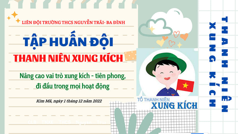Liên Đội trường THCS Nguyễn Trãi tổ chức buổi tập huấn cho Đội thanh niên xung kích khối 7, 8