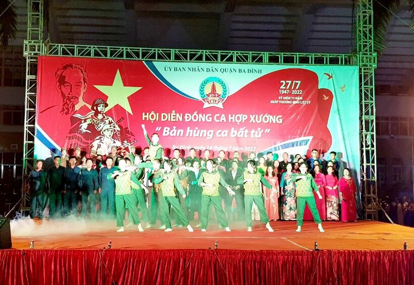 Trường THCS Nguyễn Trãi tham gia Hội diễn văn nghệ nhân kỷ niệm 75 năm ngày Thương binh Liệt sĩ