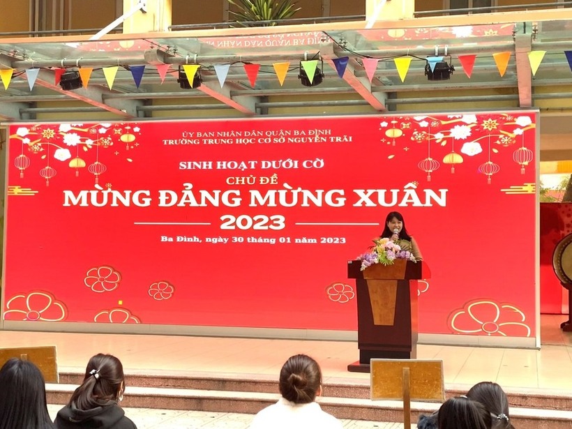 Trường THCS Nguyễn Trãi tổ chức chuyên đề sinh hoạt dưới cờ chủ đề “Mừng Đảng, mừng Xuân”