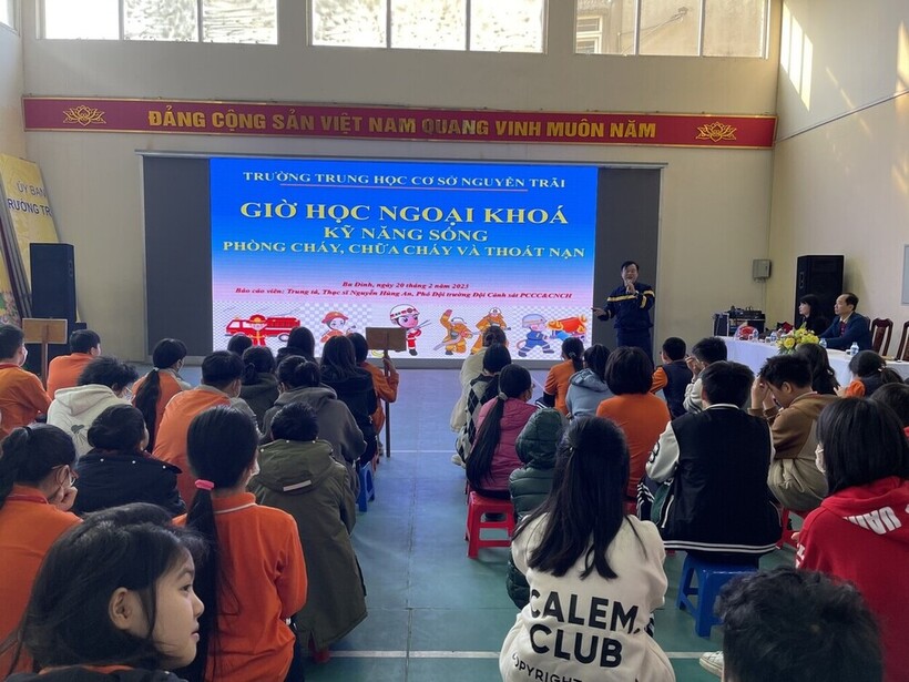 Trường THSC Nguyễn Trãi nâng cao nhận thức phòng cháy, chữa cháy trong trường học