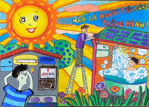 Trường THCS Nguyễn Trãi ứng dụng điện mặt trời trên mái nhà (áp mái),  một cách thiết thực tiết kiệm năng lượng và bảo vệ môi trường