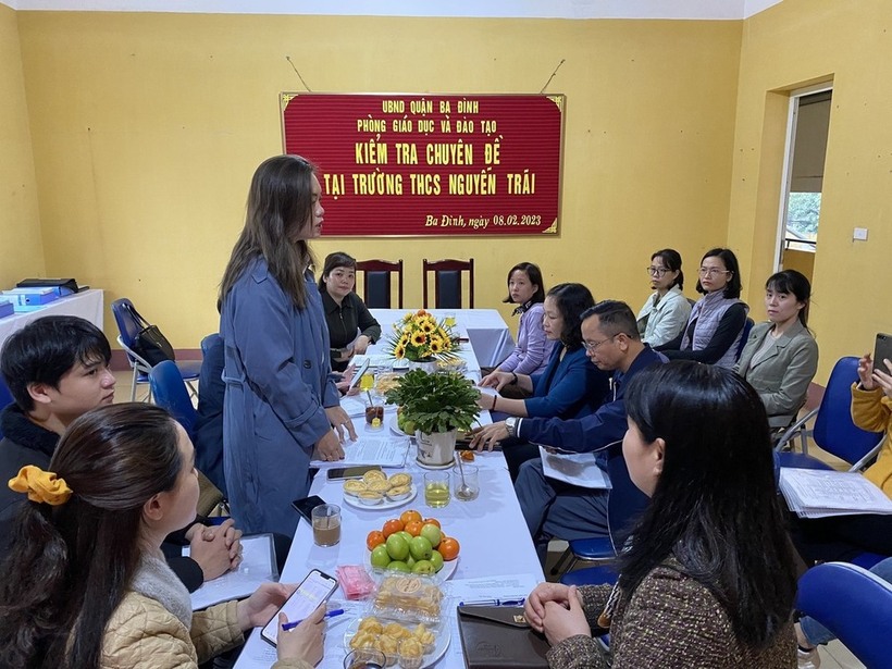 Trường THCS Nguyễn Trãi đón đoàn kiểm tra chuyên đề của Phòng Giáo dục và Đào tạo quận Ba Đình