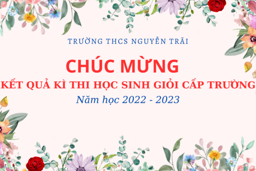 Chúc mừng kết quả kì thi học sinh giỏi cấp Trường