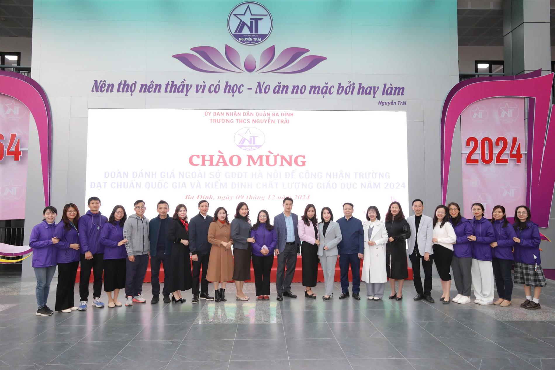 Trường THCS Nguyễn Trãi đón Đoàn đánh giá ngoài của Sở GDĐT Hà Nội để công nhận trường đạt chuẩn quốc gia và kiểm định chất lượng giáo dục năm 2024