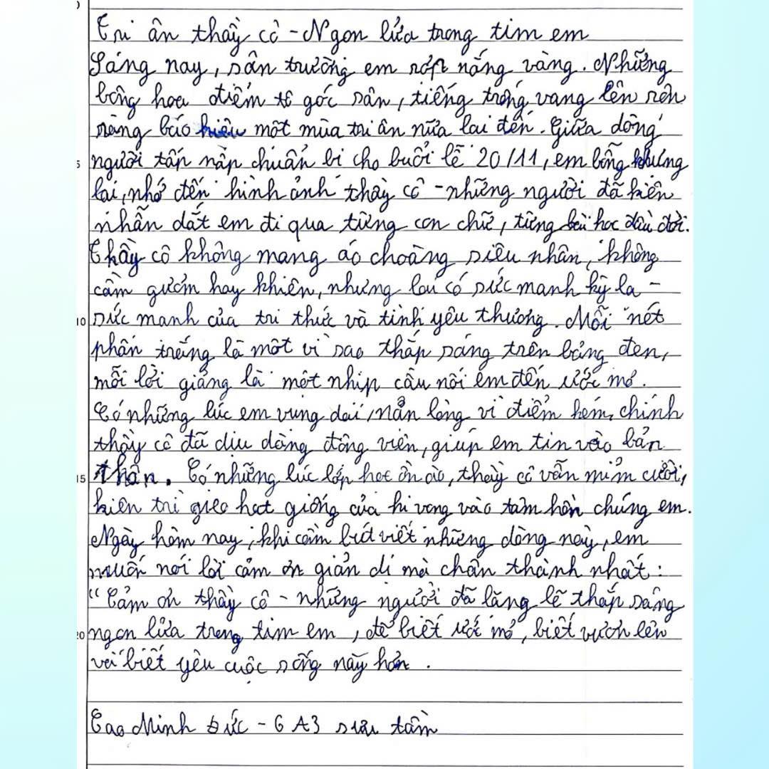 Bài dự thi Cuộc thi "Em là phóng viên nhí triển vọng" - Học sinh Cao Minh Đức lớp 6A3