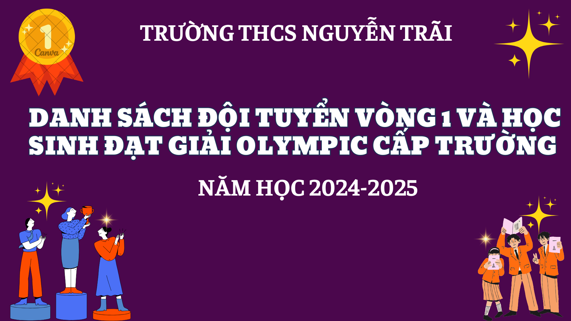 Danh sách đội tuyển vòng 1 và học sinh đạt giải Olympic cấp trường năm học 2024-2025