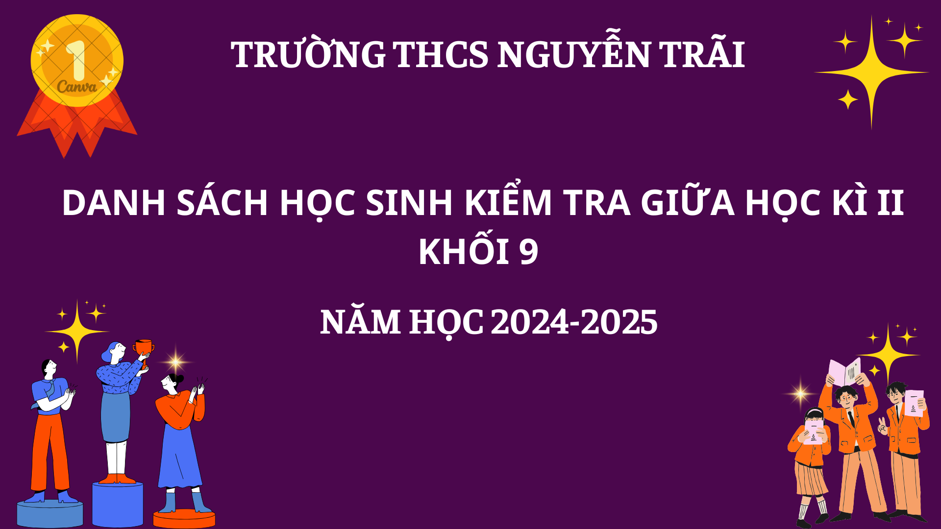 DANH SÁCH HỌC SINH KIỂM TRA GIỮA HỌC KÌ II KHỐI 9