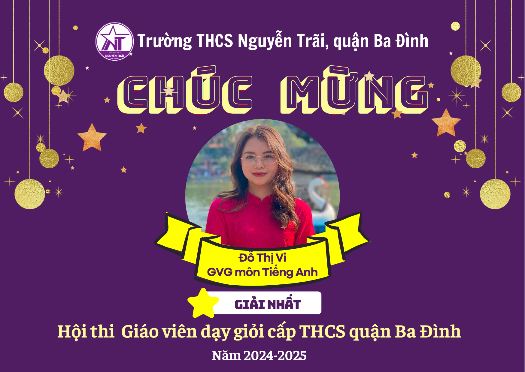 Cô giáo Đỗ Vi xuất sắc giành giải Nhất Hội thi Giáo viên giỏi cấp Quận với tiết dạy ấn tượng