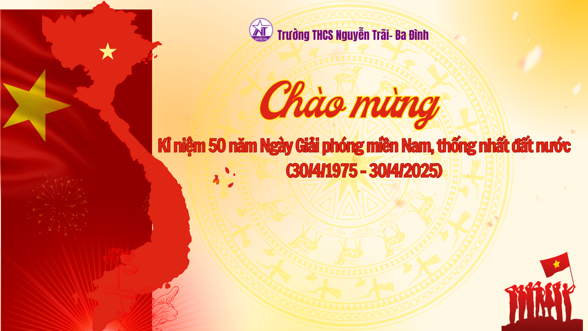 Trường THCS Nguyễn Trãi thông báo lịch nghỉ Lễ 30/4 - 1/5