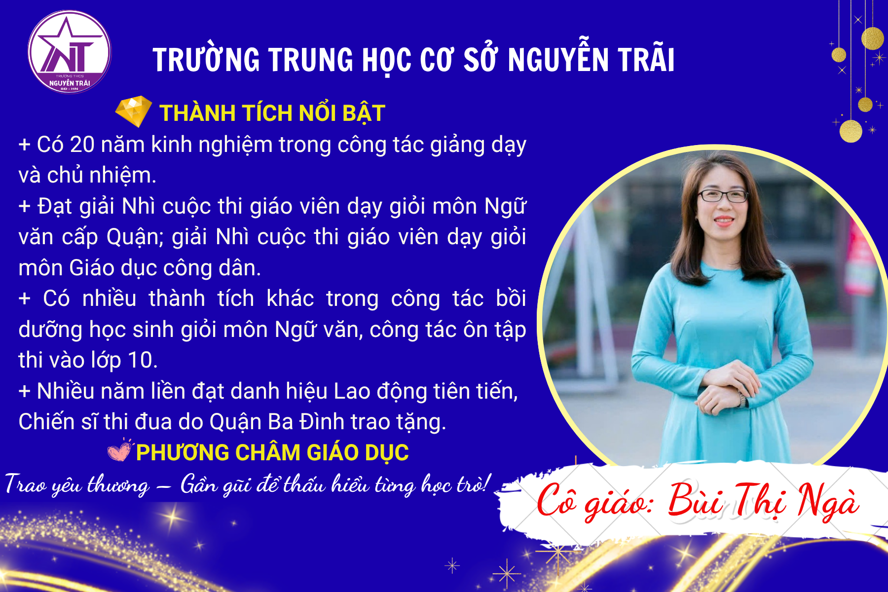 Cô giáo Bùi Thị Ngà – Người thắp lửa đam mê văn chương và nhân cách cho học trò