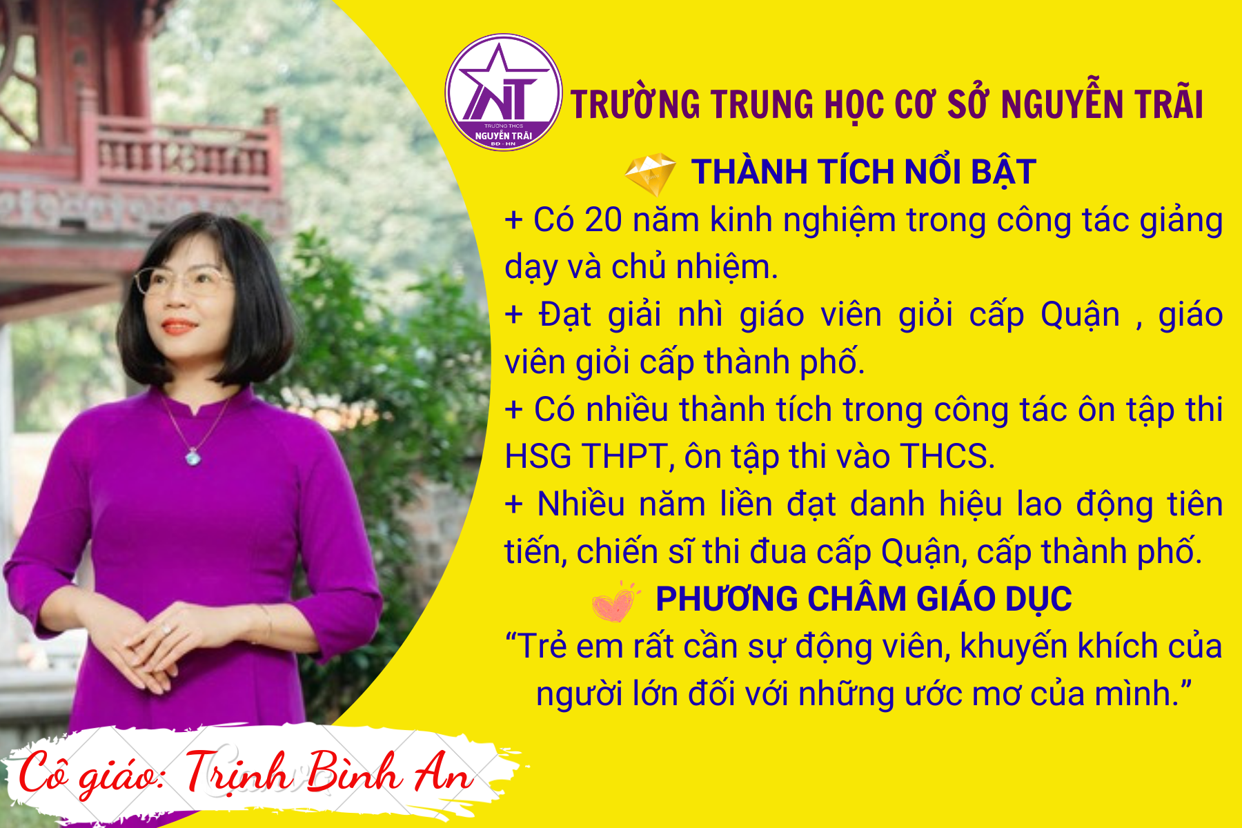 Người gieo hạt ước mơ – Cô giáo Trịnh Bình An