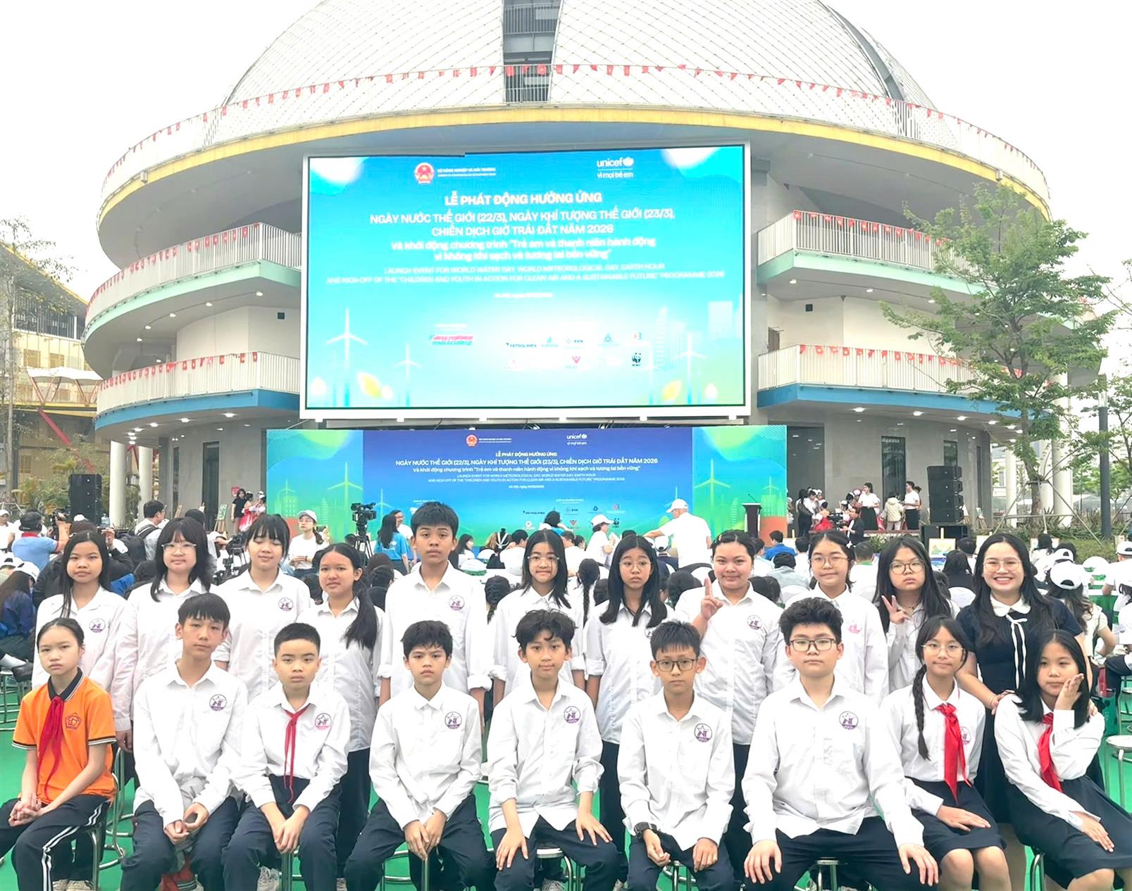 Chung tay vì Trái đất xanh: Học sinh THCS Nguyễn Trãi tham gia Lễ phát động Ngày Nước thế giới, Ngày Khí tượng thế giới và Giờ Trái đất 2026